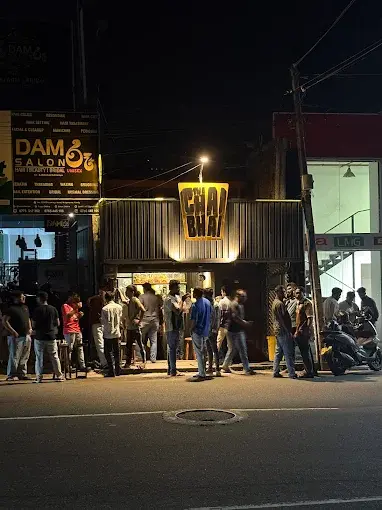 Chai Bhai storefront at night